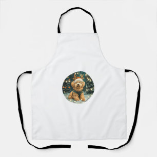 Weihnachten Cavapoo Rentierhunde Weihnachtsmannmüt Schürze