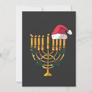 Weihnachten Chanukka jüdisch Santa Menora Einladung