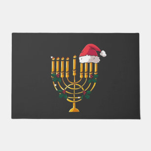 Weihnachten Chanukka jüdisch Santa Menora Fußmatte
