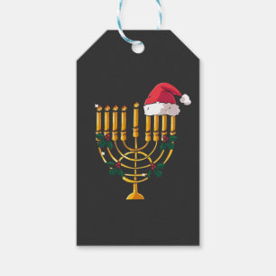 Weihnachten Chanukka jüdisch Santa Menora Geschenkanhänger