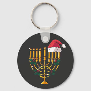 Weihnachten Chanukka jüdisch Santa Menora Schlüsselanhänger