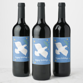 Weihnachten Chanukka Weinlabel mit Taube Weinetikett