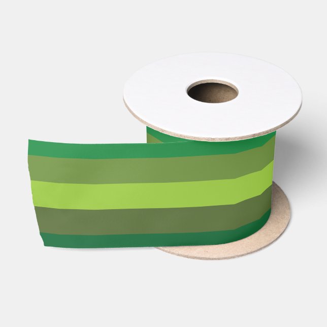 Weihnachten Chef Green Stripes Urlaub Satinband (Spule)