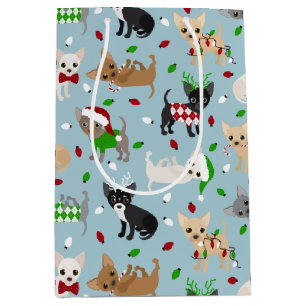 Weihnachten Chihuahua All Coats Medium Geschenktas Mittlere Geschenktüte