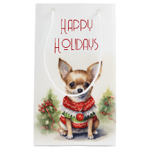 Weihnachten Chihuahua mit Weihnachtskraut