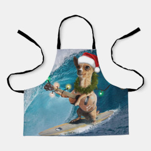 Weihnachten Chihuahua Surfing Schürze