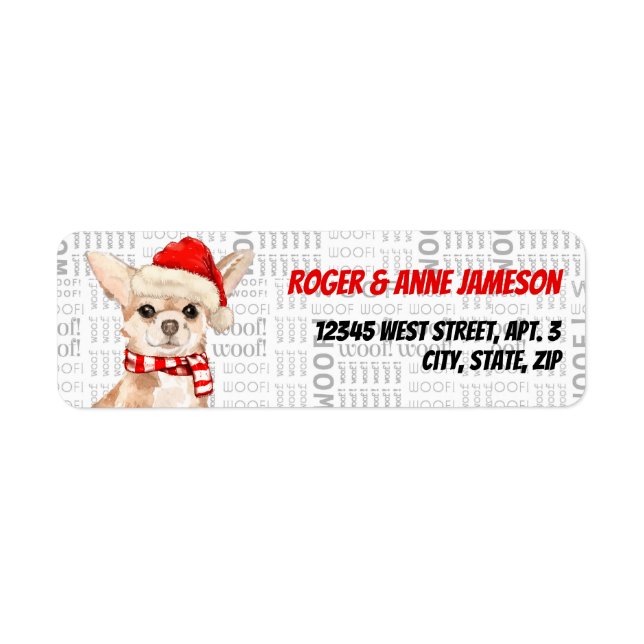 Weihnachten Chihuahua Weihnachtsmann mit Namen (Vorne)