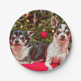 Weihnachten Chihuahuas Pappteller