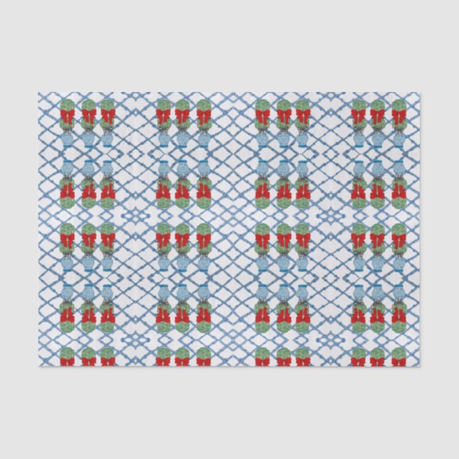 Weihnachten Chinoiserie Bamboo Topiaries Seidenpapier (Vorderseite)