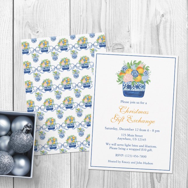 Weihnachten Chinoiserie Mandarins Party Einladung (Von Creator hochgeladen)