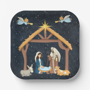 Weihnachten Christi Geburt Pappteller