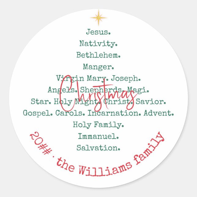 Weihnachten Christlicher Glaube Jesus Religiöse Runder Aufkleber (Vorderseite)