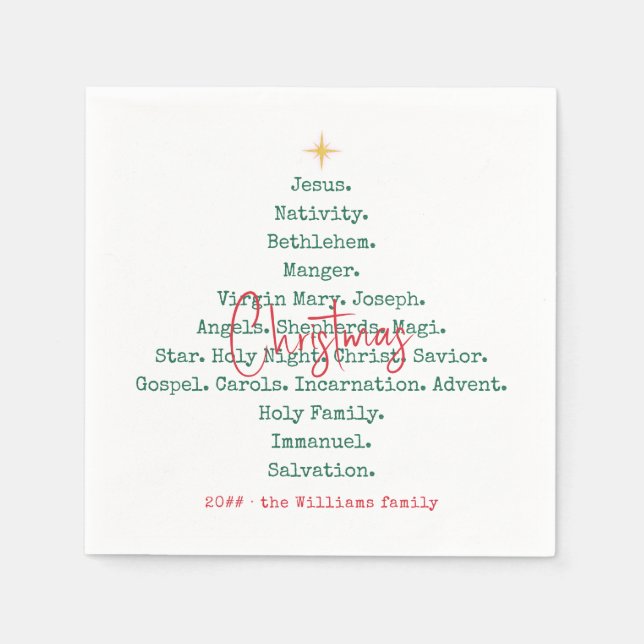 Weihnachten Christlicher Glaube Jesus Religiöse Serviette (Vorderseite)