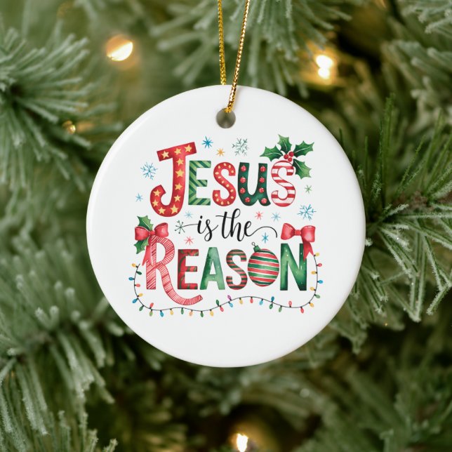 Weihnachten Christlicher Personalisierter Urlaub Keramik Ornament (Baum)
