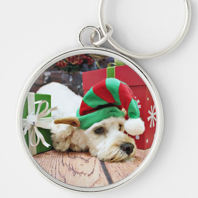 Weihnachten - Cockapoo - kc Schlüsselanhänger (Vorne)