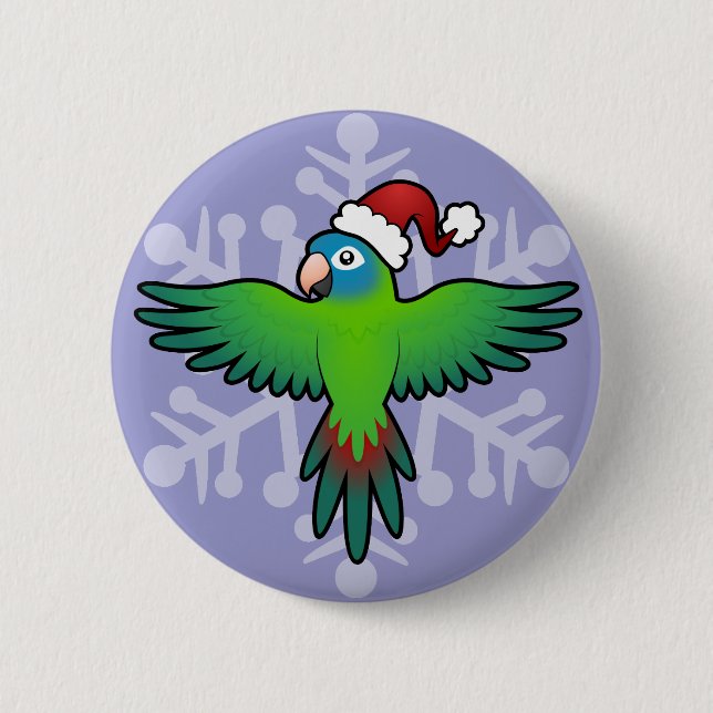 Weihnachten Conure/Lorikeet/Papagei Button (Vorderseite)