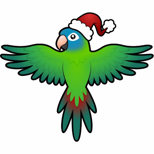 Weihnachten Conure/Lorikeet/Papagei Fotoskulptur Ornament (Vorne)
