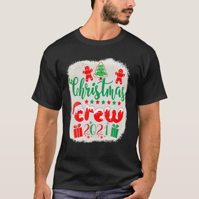 Weihnachten Crew 2021 Frohe Weihnachten und Helle  T-Shirt (Vorderseite)