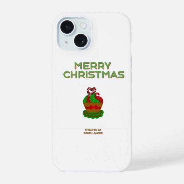 Weihnachten Cupcake Apple iPhone 15 Fall Hülle (Rückseite)