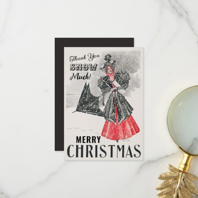 Weihnachten Custom Vielen Dank Flat Card Dankeskarte (Vorderseite/Rückseite Beispiel)