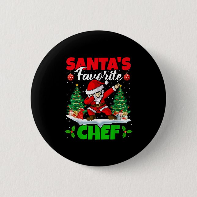 Weihnachten Dabbing Santas Lieblingskoch Weihnacht Button (Vorderseite)