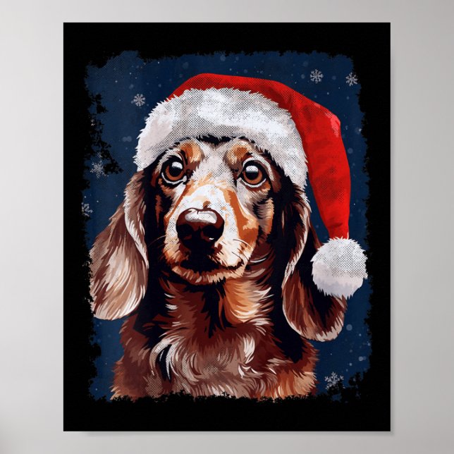 Weihnachten-Dackel Poster (Vorne)