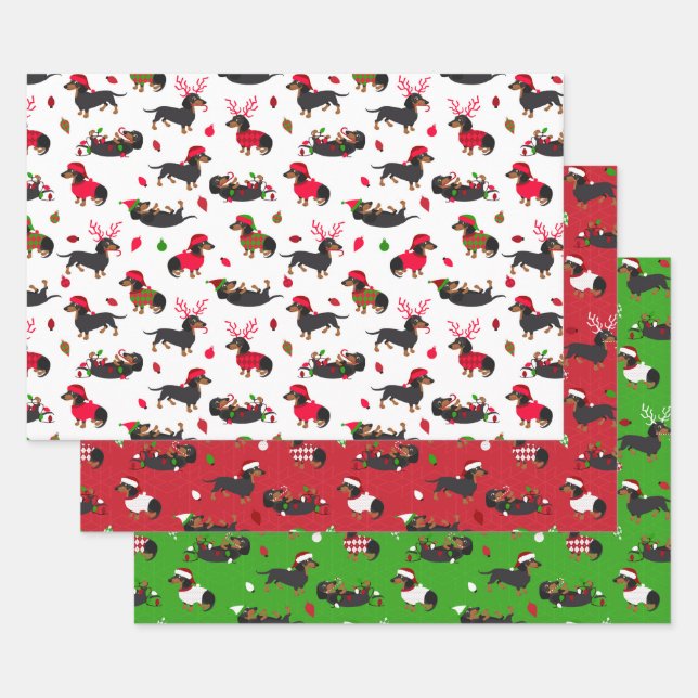 Weihnachten-Dackeln Geschenkpapier Set (Set)
