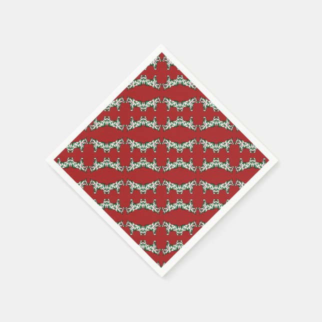 Weihnachten Dala Pferde Serviette (Ecke)