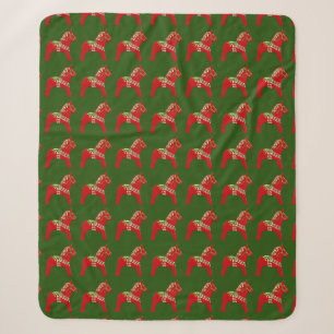 Weihnachten Dala Pferde Sherpadecke