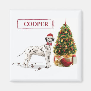 Weihnachten Dalmatiner Hund und Baum Magnet