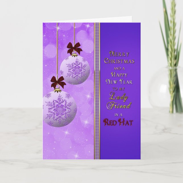 Weihnachten - Dame beim Red Hat-Gruß (Vorderseite)