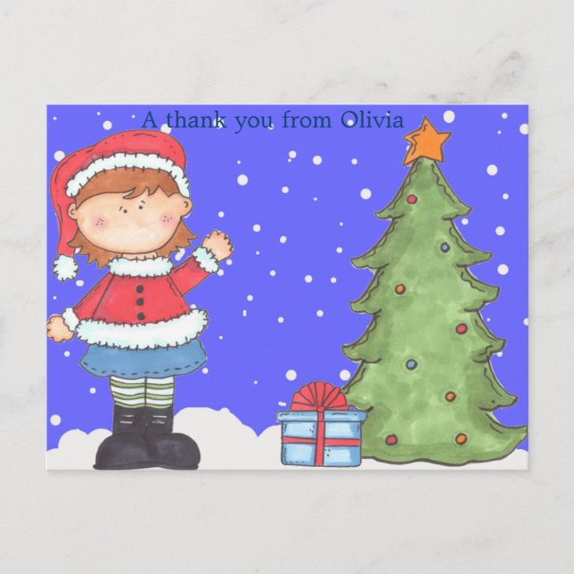 Weihnachten Danke, Du kannst personalisiert sein Postkarte (Vorderseite)