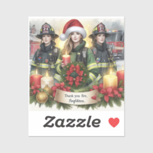 Weihnachten danke für die Feuerwehr Aufkleber