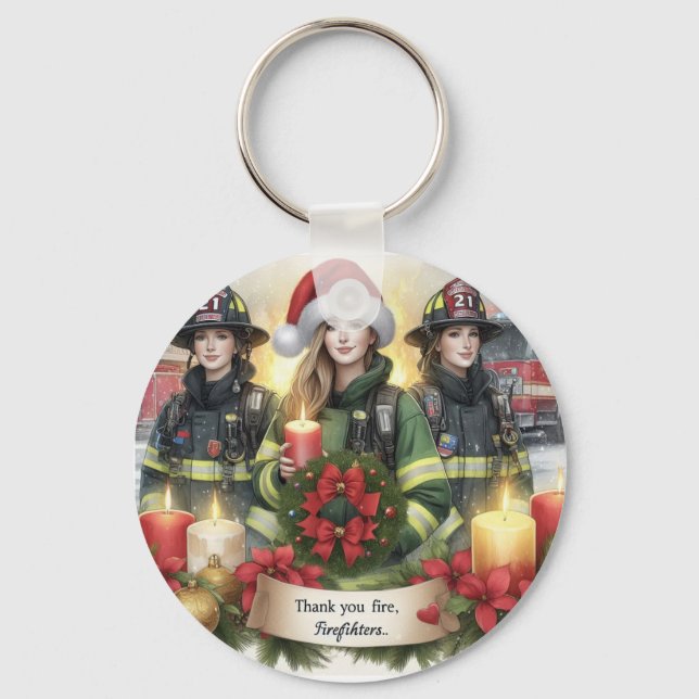 Weihnachten danke für die Feuerwehr Schlüsselanhänger (Vorderseite)