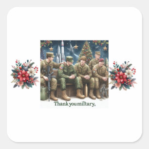 Weihnachten danke für die Krankenschwestern Quadratischer Aufkleber