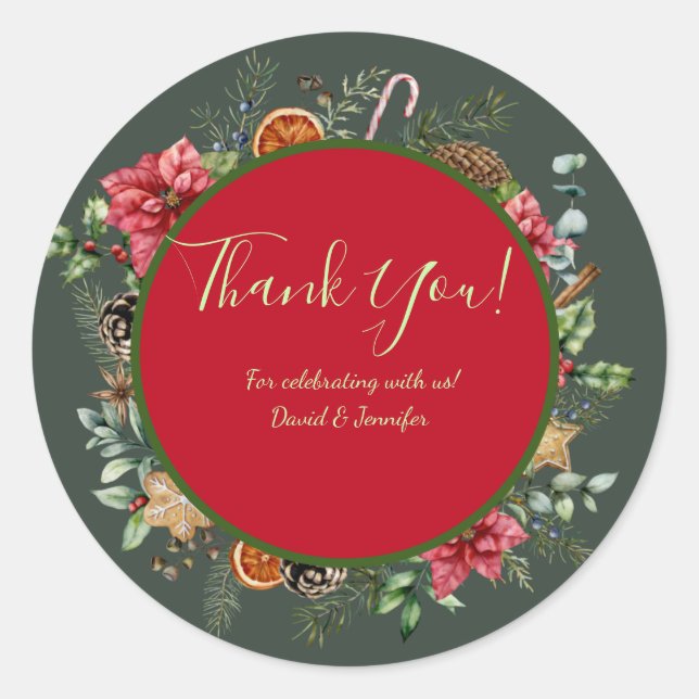 Weihnachten Danke, Stickers (Vorderseite)