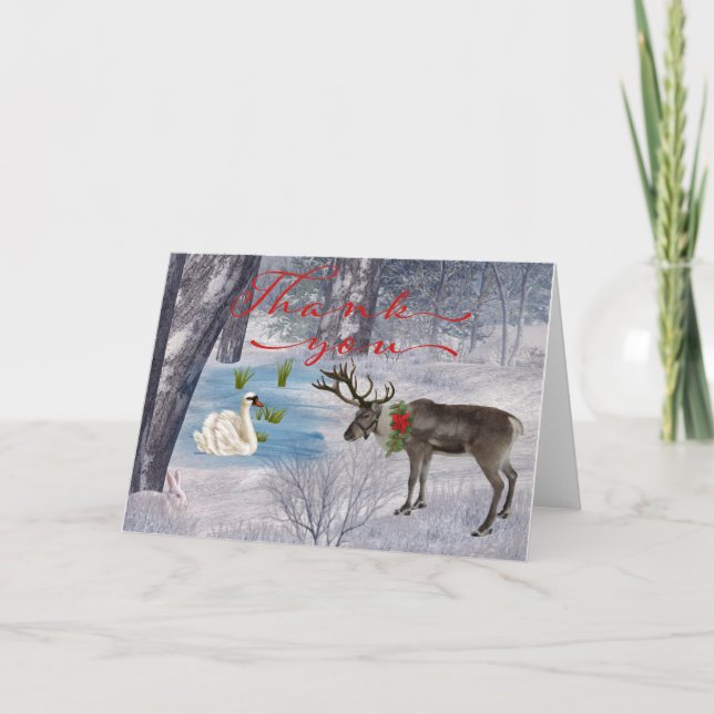 Weihnachten danken Ihnen zu kardieren Dankeskarte (Vorderseite)