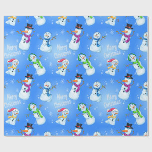 Weihnachten, das Cartoon Snowman einwickelt Geschenkpapier