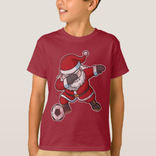 Weihnachten, das Weihnachtsmann-Fußball betupft T-Shirt