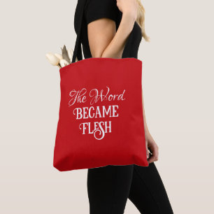 Weihnachten Das Wort Heilige Bibel Verse rot und w Tasche