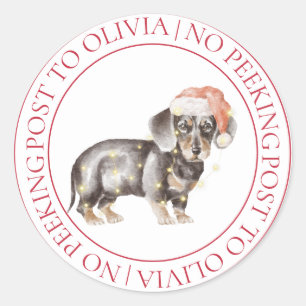 Weihnachten Daschund Hund Kinder nicht pinkeln Runder Aufkleber