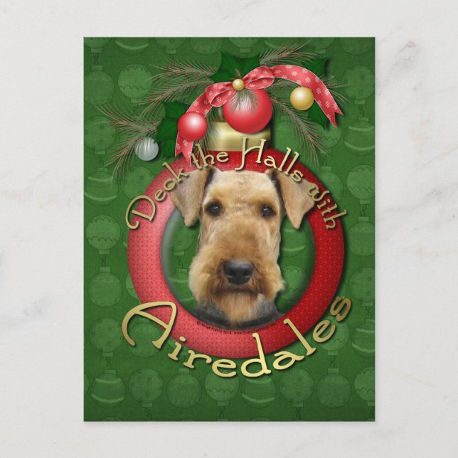 Weihnachten - Deck - Airedales (Vorderseite)