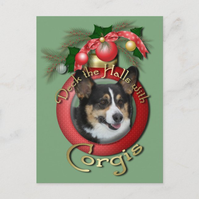 Weihnachten - Deck der Hallen - Corgis (Vorderseite)