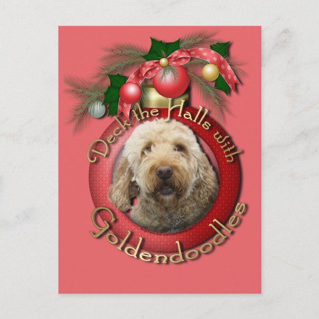 Weihnachten - Deck der Hallen - Goldendoodles (Vorderseite)