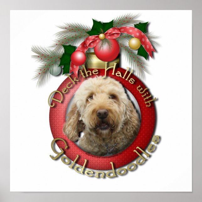 Weihnachten - Deck der Hallen - Goldendoodles Poster (Vorne)