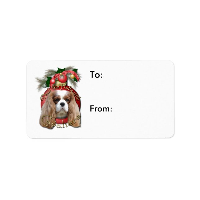 Weihnachten - Deck the Halls - Cavaliers - Blenhei Adressaufkleber (Vorne)