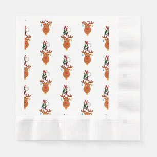 Weihnachten Deer Bells Bauble Rudolf Schneeflocken Serviette