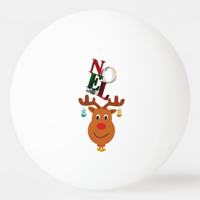 Weihnachten Deer Bells Bauble Rudolf Schneeflocken Tischtennisball (Vorderseite)