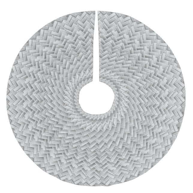 Weihnachten Deko, Silver Grey Geometric Basket Wea Polyester Weihnachtsbaumdecke (Vorderseite)