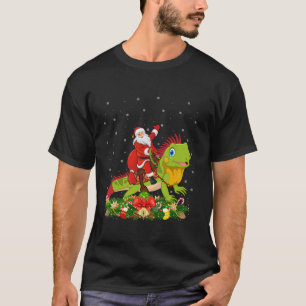 Weihnachten Dekoration Lichter Funny Santa Riding T-Shirt